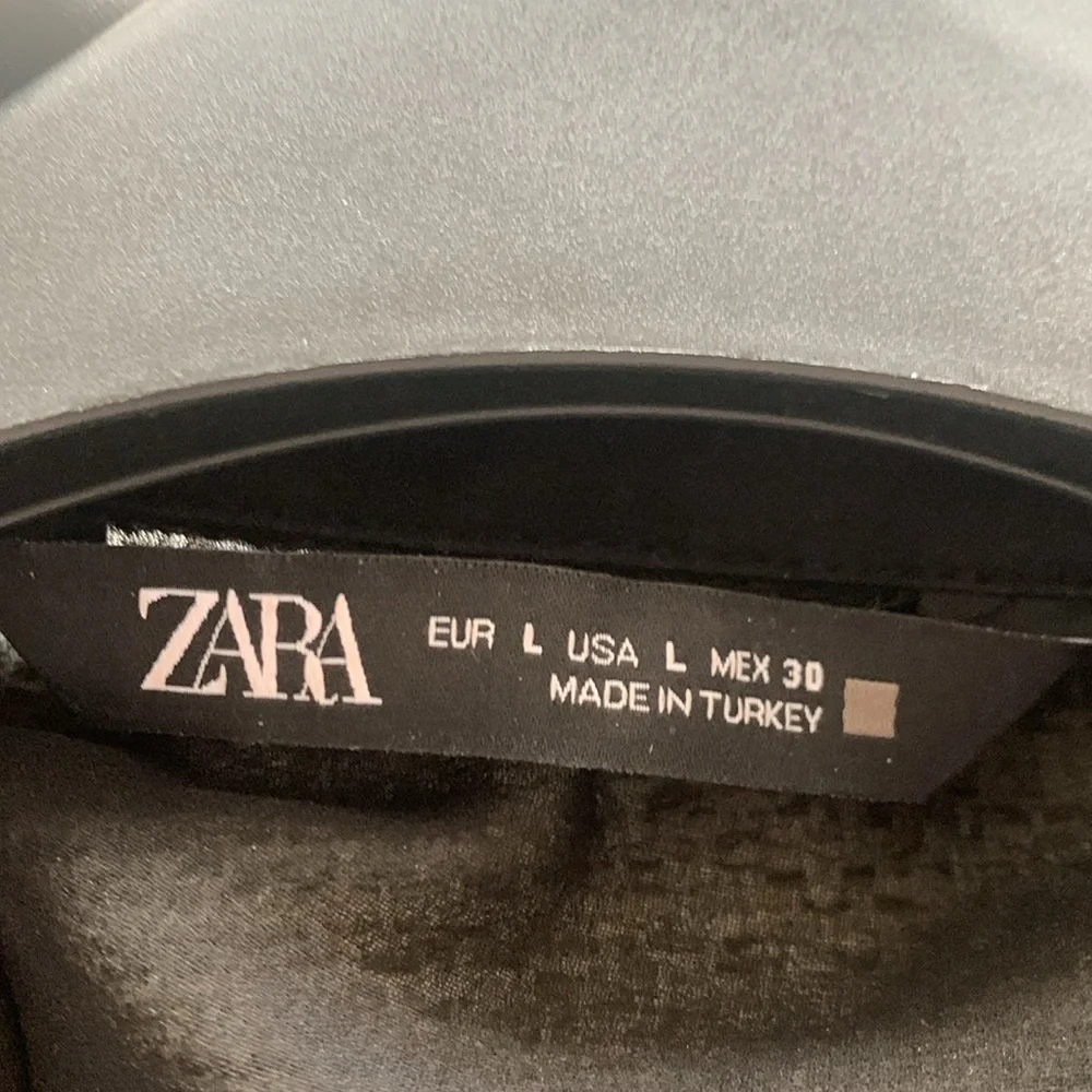 Zara black button down top with rhinestone buttons - Picture 5 of 7